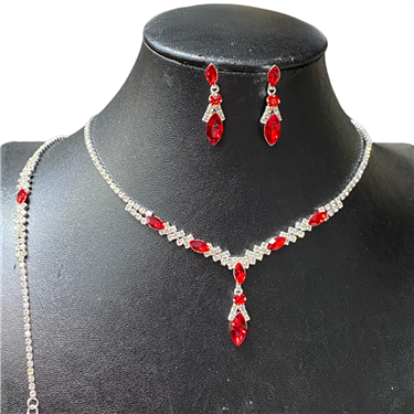 DARK RED NECKLACE SET