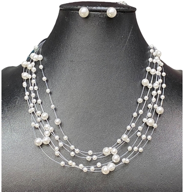 WHITE PEARL NECKLACE SET