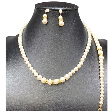 CREAM NECKLACE SET