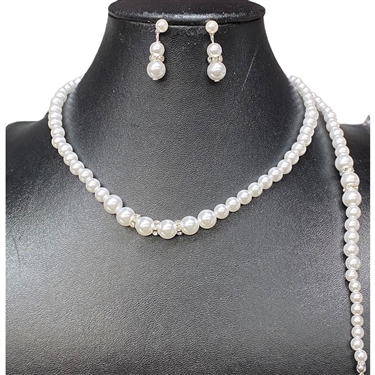 WHITE PEARL NECKLACE SET
