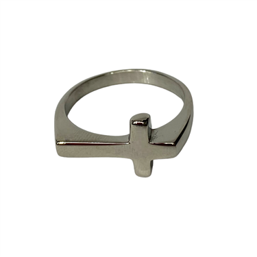 SILVER CROSS RING