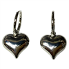 SILVER DANGLING HEART EARRING