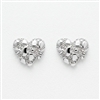 Silver Plated Textured Heart Stud Earrings