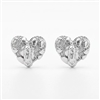 Plated Virgin Mary Heart Stud Earrings