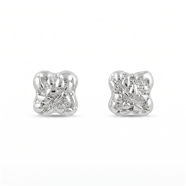 Textured Clover Stud Earrings