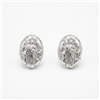 Virgin Mary Oval Portrait Stud Earrings