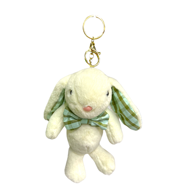 WHITE BOW BUNNY KEYCHAIN
