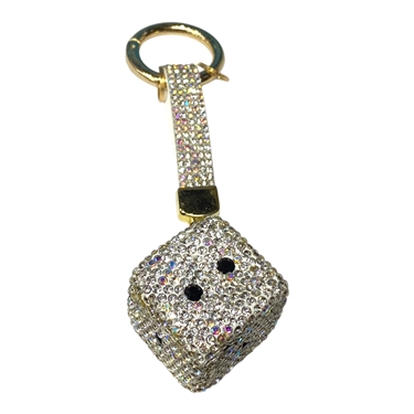 WHITE DICE KEYCHAIN