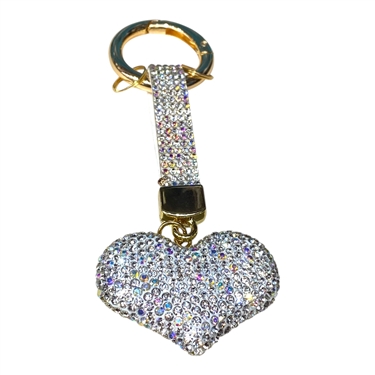 WHITE HEART KEYCHAIN