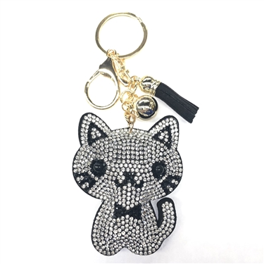 WHITE CAT KEYCHAIN ANIMAL