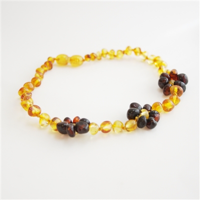 The Amber Monkey Baroque Baltic Amber 12-13 inch Necklace -Polished Lemon Flowers