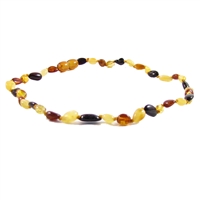 The Amber Monkey Polished Baltic Amber 10-11 inch Necklace - Multi Bean POP