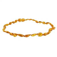 The Amber Monkey Polished Baltic Amber 12-13 inch Necklace - Honey Bean POP
