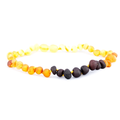 The Amber Monkey Baroque Baltic Amber 12-13 inch Necklace - Raw Rainbow POP