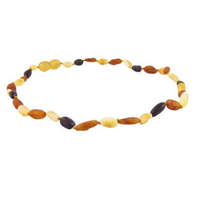 The Amber Monkey Baltic Amber 10-11 inch Necklace - Raw Multi Bean POP