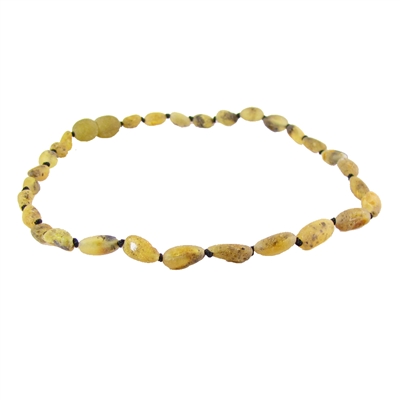 The Amber Monkey Baltic Amber 10-11 inch Necklace - Raw Pear Bean POP