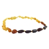 The Amber Monkey Baltic Amber 12-13 inch Necklace - Raw Rainbow Bean POP