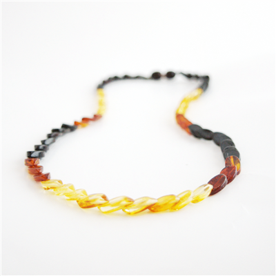 The Amber Monkey Polished Baltic Amber 17-18 inch Necklace - Rainbow Overlapping