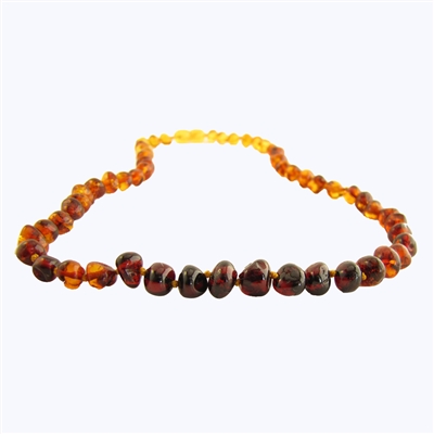 The Amber Monkey Polished Baroque Baltic Amber 17-18 inch Necklace - Rainbow