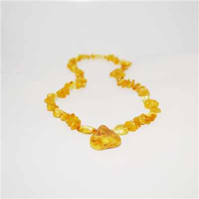 The Amber Monkey Baltic Amber 21-22 inch Necklace - Milk & Lemon Pendant