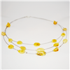 The Amber Monkey Baltic Amber 17-18 inch Wire Tiers Necklace - Milk Bean