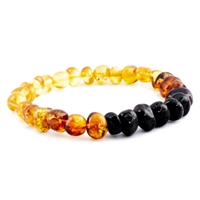 The Amber Monkey Polished Baltic Amber Rainbow Baroque Bracelet- 7-8 inch Stretch