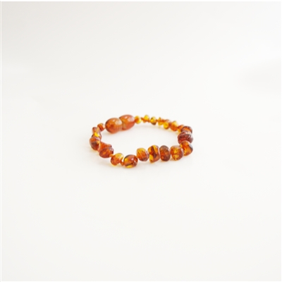 The Amber Monkey Polished Baroque Baltic Amber Bracelet- Cognac