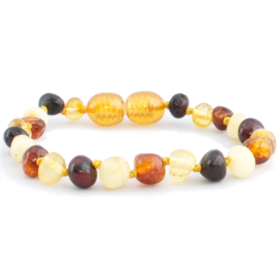 The Amber Monkey Polished Baroque Baltic Amber Bracelet- Multi