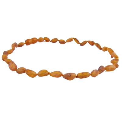 The Amber Monkey Baltic Amber 10-11 inch Necklace - Raw Cognac Bean