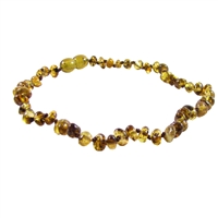 The Amber Monkey Polished Baroque Baltic Amber 10-11 inch Necklace - Pear