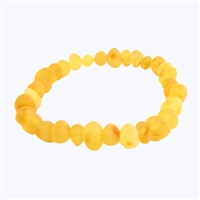 The Amber Monkey Baltic Amber Raw Lemon Stretch Bracelet- 7-8 inch