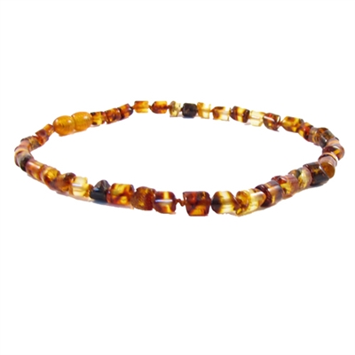 The Amber Monkey Polished Baltic Amber Cylindrical 12-13 inch Necklace - Multi
