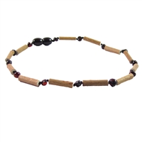 The Amber Monkey Hazelwood & Baltic Amber 17"-18" Necklace - Chestnut/Hazelwood