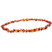 The Amber Monkey Polished Baroque Baltic Amber 10-11 inch Necklace - Cognac POP
