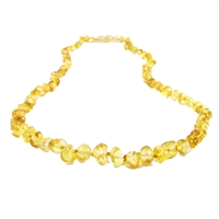 The Amber Monkey Polished Baroque Baltic Amber 17-18 inch Necklace - Lemon