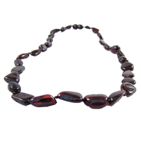 The Amber Monkey Polished Baltic Amber 21-22 inch Necklace - Chestnut Bean