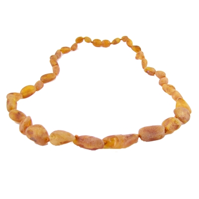 The Amber Monkey Baltic Amber 21-22 inch Necklace - Raw Cognac Bean Discontinued