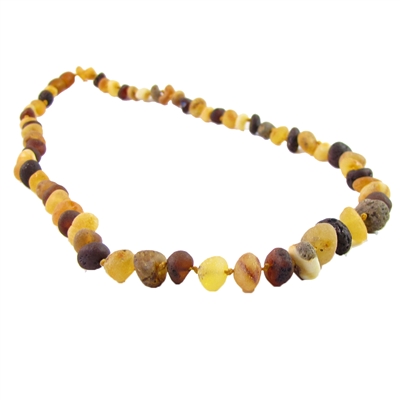 The Amber Monkey Baroque Baltic Amber 17-18 inch Necklace - Raw Multi