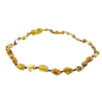 The Amber Monkey Polished Baltic Amber 10-11 inch Necklace - Pear Bean