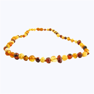 The Amber Monkey Polished Baroque Baltic Amber 17-18 inch Necklace - Multi