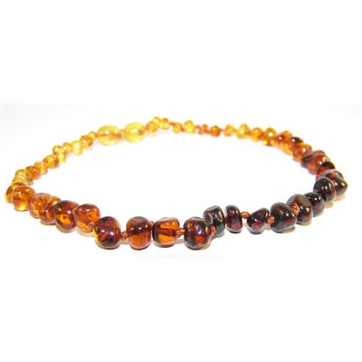 The Amber Monkey Polished Baroque Baltic Amber 10-11 inch Necklace - Rainbow