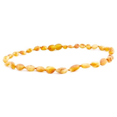 The Amber Monkey Baltic Amber 12-13 inch Necklace - Raw Honey Bean POP