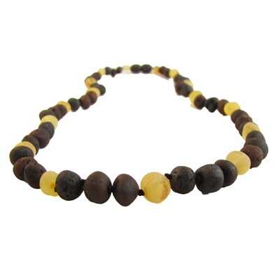 The Amber Monkey Baltic Amber 21-22 inch Necklace - Raw Lemon/Chestnut Trio