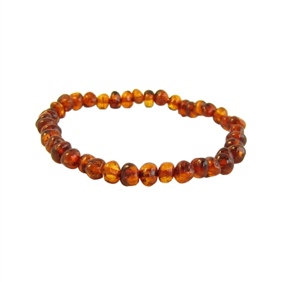 The Amber Monkey Baltic Amber Petite Cognac Baroque Bracelet- 7-8 inch