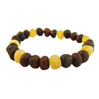 The Amber Monkey Baltic Amber Raw Lemon/Chestnut Trio Bracelet- 7-8 inch Stretch