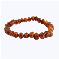 The Amber Monkey Baltic Amber 7 inch Bracelet- Cognac Screw Clasp