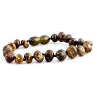 The Amber Monkey Baltic Amber 7-8 inch Bracelet- Olive Screw Clasp