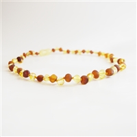 The Amber Monkey Baroque Baltic Amber 12-13 inch Necklace - Polished Lemon/Raw Cognac