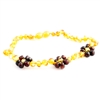 The Amber Monkey Baroque Baltic Amber 10-11 inch Necklace - Honey/Chestnut Flowers