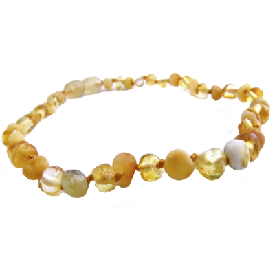 The Amber Monkey Baroque Baltic Amber 12-13 inch Necklace - Raw Milk & Polished Lemon